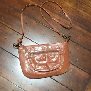 Cognac “double-sides” crossbody